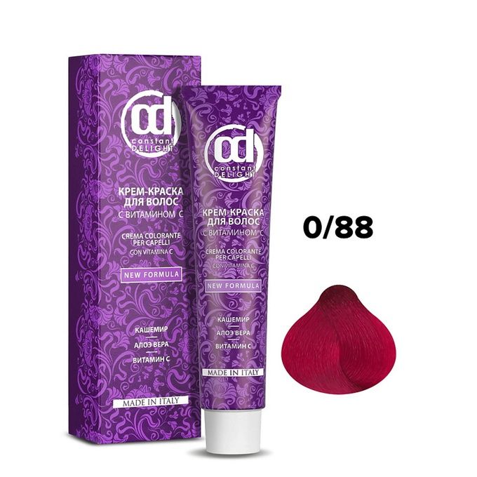 Крем-краска Constant Delight CC 0/88 стойкая с витамином С микстон красный 60 мл