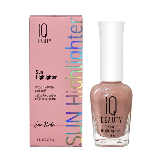 Укрепитель IQ Beauty Sun Highlighter хайлайтер с УФ-фильтром для ногтей Sun Nude 12,5 мл