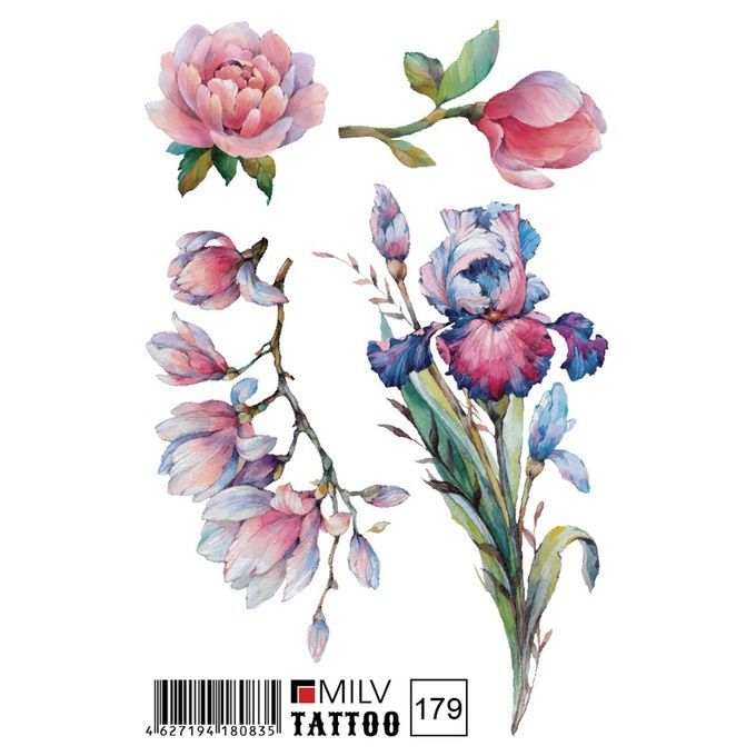 Татуировка Milv переводная для тела 179 Ирис