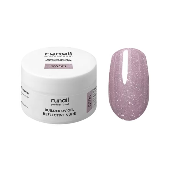 Гель RuNail Builder UV Gel Reflective Nude светоотражающий 9650 15 г