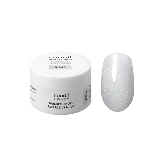 Гель RuNail Builder UV Gel Reflective Nude светоотражающий 9647 15 г