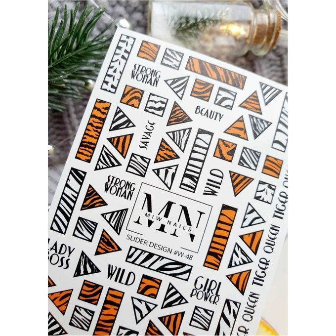Слайдер-дизайн Miw Nails W-048 Tiger Queen