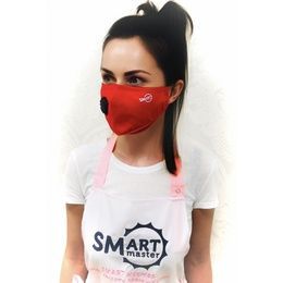 Маска Smart master с угольным фильтром красная