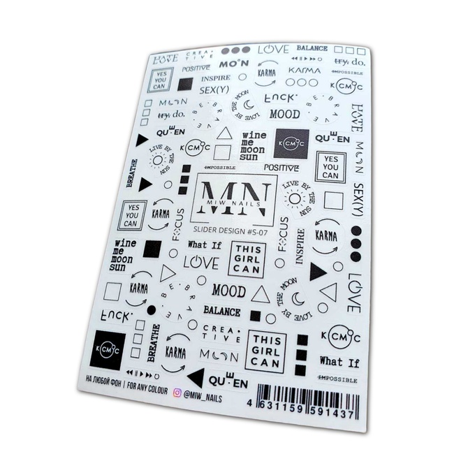 Слайдер-дизайн Miw Nails S-07 Надписи