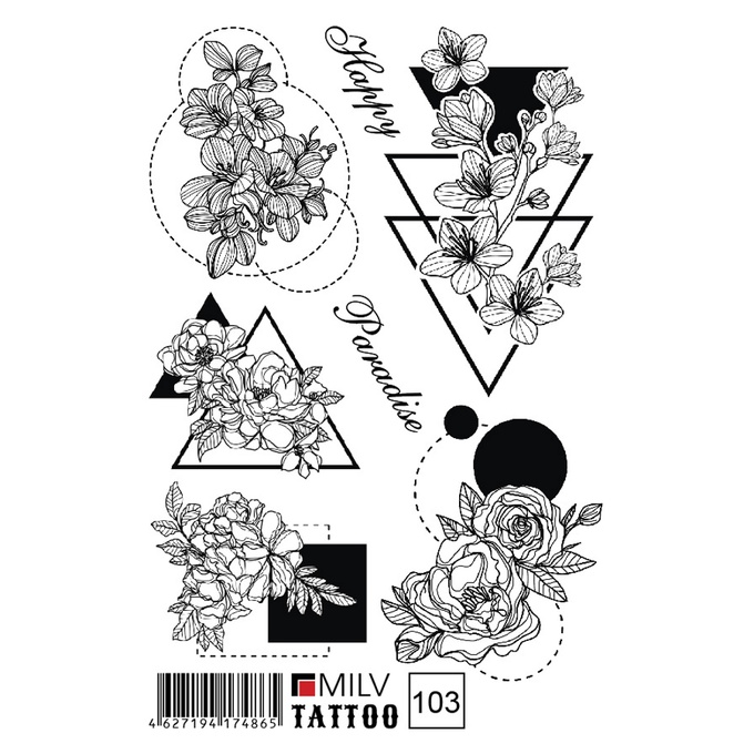 Татуировка Milv переводная для тела 103 Happy Paradise