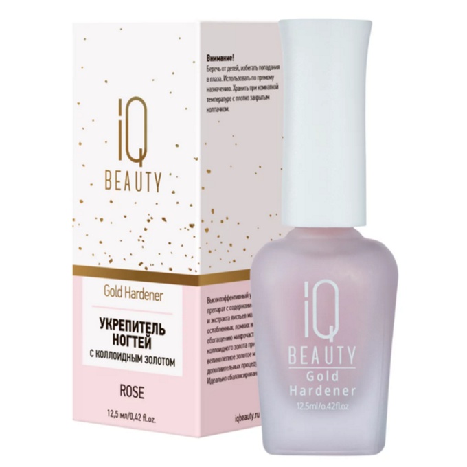 Укрепитель IQ Beauty Nail Gold Hardener для ослабленный и ломких ногтей Rose 12,5 мл