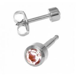 Серьги Studex камень Александрит завальцованный средние без покрытия