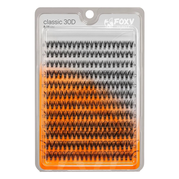 Ресницы-пучки Foxy Expert Easy Lashes накладные Классика 30D black C 8-14 мм 12 линий