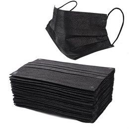 Маски Бриз 3-х слойные на резинке черные 50 шт