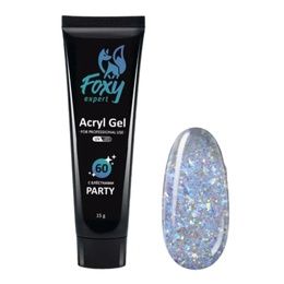 Акрил-гель Foxy Party G60 с блестками 15 г ЛИКВИДАЦИЯ