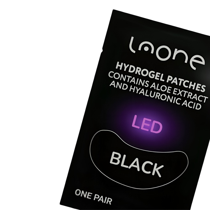 Патчи Laone под глаза для наращивания и окрашивания Led Black 1 пара
