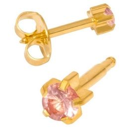 Серьги Studex камень Александрит в крапане средние с позолотой