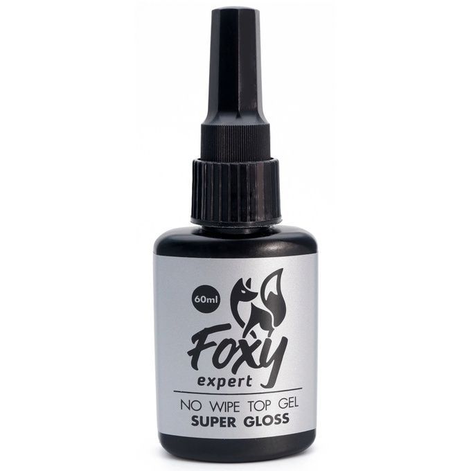Топ Foxy No wipe top gel Super gloss верхнее покрытие без липкого слоя 60 мл