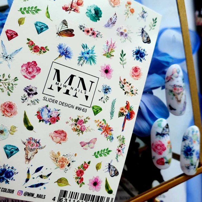 Слайдер-дизайн Miw Nails W-063 Цветы
