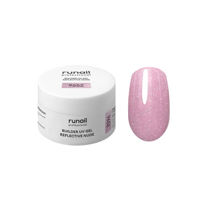 Гель RuNail Builder UV Gel Reflective Nude светоотражающий 9652 15 г