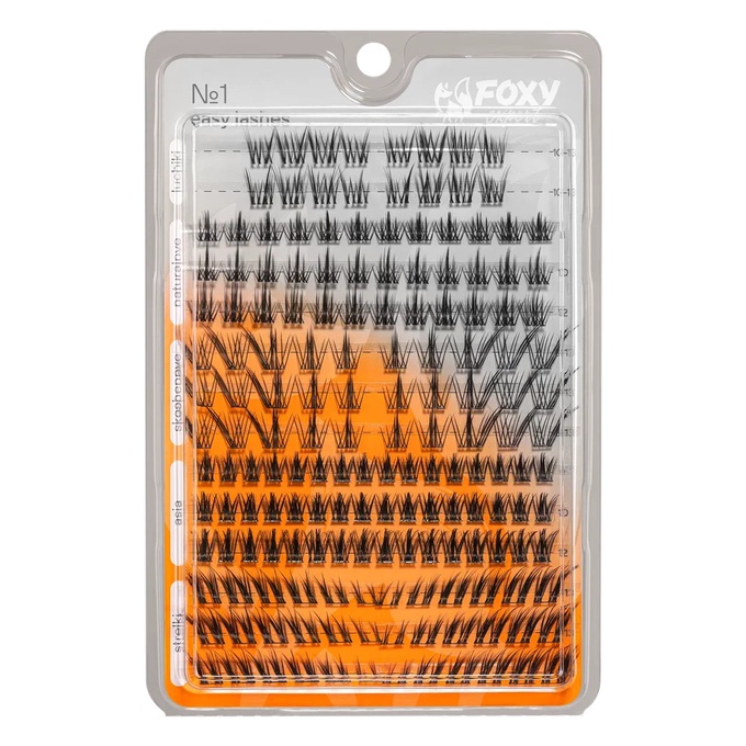 Ресницы-пучки Foxy Expert Easy Lashes накладные № 1 black C 14 линий