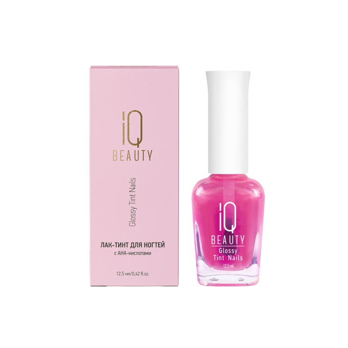Лак-тинт IQ-Beauty Glossy Tint Nails для сияния и укрепления ногтей Pink Glass 12,5 мл