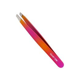 Пинцет Silver Star AT 9936 косой цветной покрытие софт-тач