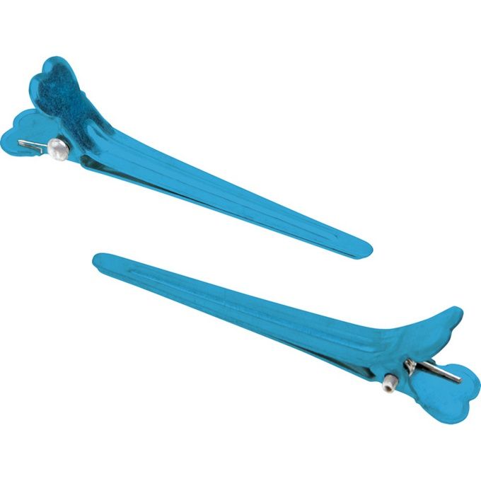 Зажим Dewal металлический средний голубой 5,5 см 12 шт