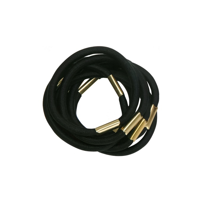 Резинки Dewal для волос черные midi 10 шт