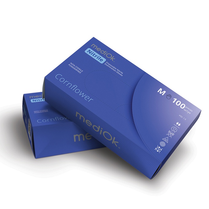 Перчатки Mediok Cornflower нитриловые сиреневые 3,5 г S 50 пар