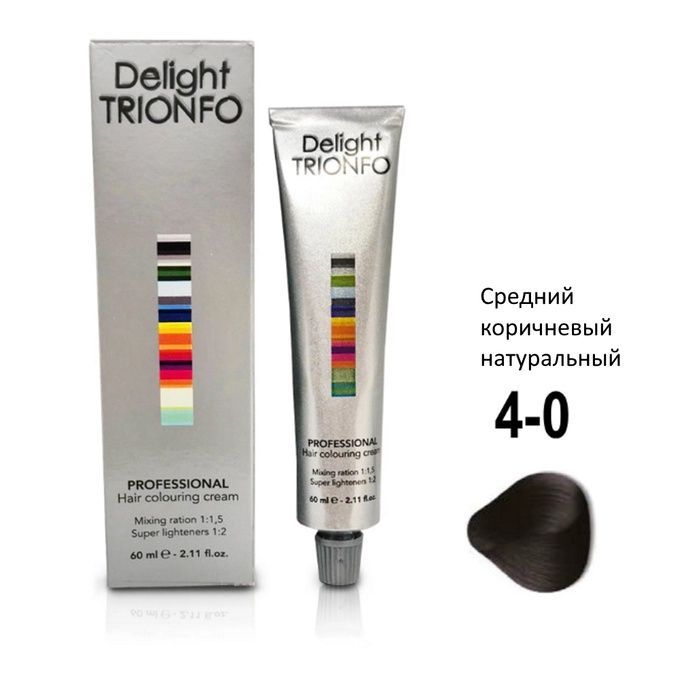 Крем-краска Constant Delight ДТ 4-0 стойкая для волос Средний коричневый натуральный 60 мл