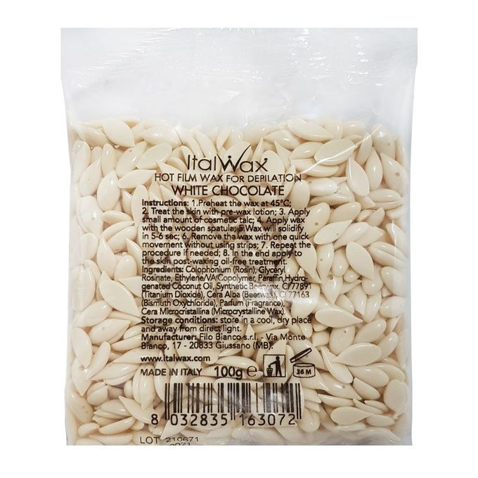 Воск Italwax горячий пленочный Белый шоколад White Chocolate гранулы 100 г