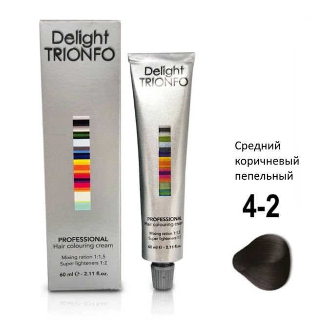 Крем-краска Constant Delight ДТ 4-2 стойкая для волос Средний коричневый пепельный 60 мл