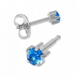 Серьги Studex камень Сапфир в крапане средние без покрытия