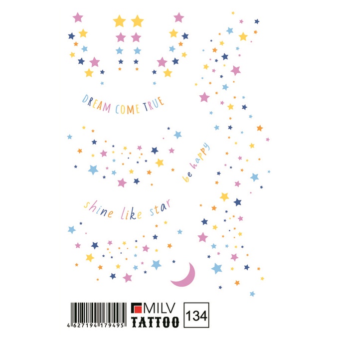 Татуировка Milv переводная для тела 134 Звезды