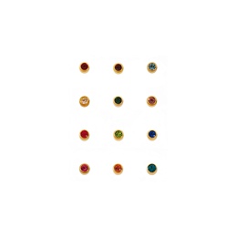 Набор серег Studex Гороскоп 12 цветов в одной упаковке в крапане средние с позолотой 12 шт