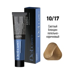 Краска Estel DeLuxe 10-17 Светлый блондин пепельно-коричневый 60 мл
