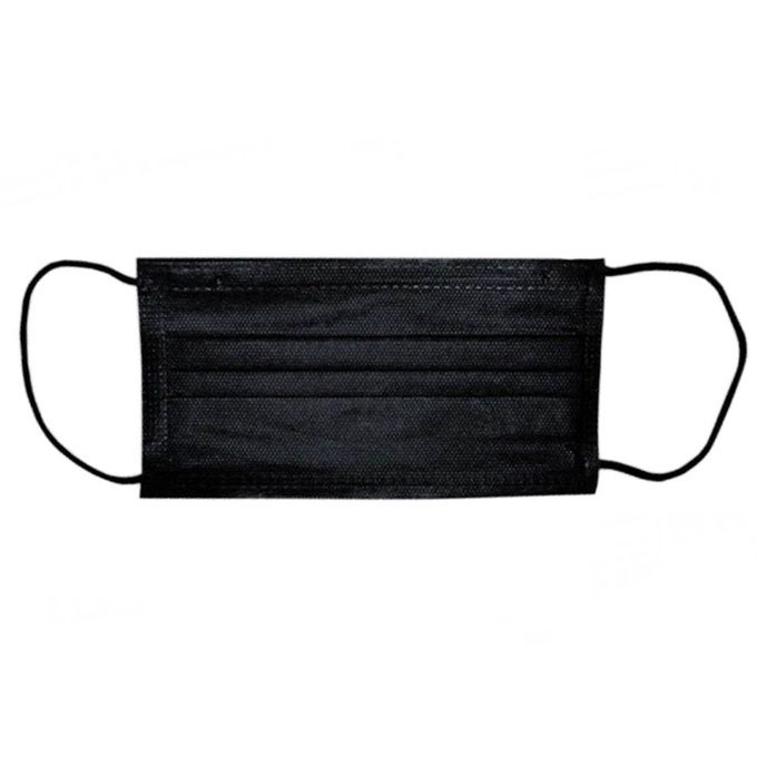 Маска трехслойная черная 1 шт
