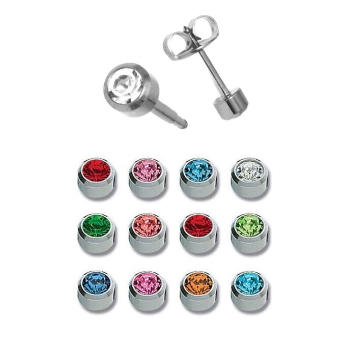 Набор серег Studex Гороскоп 12 цветов в одной упаковке завальцованный средние без покрытия 12 шт