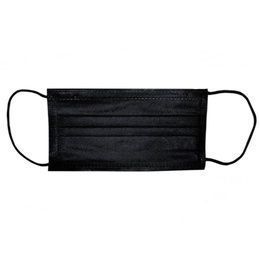 Маски Бриз 3-х слойные на резинке черные 10 шт