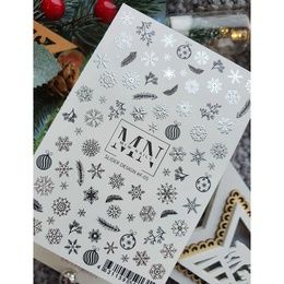Слайдер-дизайн Miw Nails F-05 Снежинки серебро