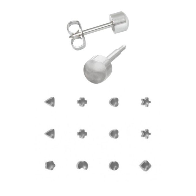 Набор серег Studex Формы разные в одной упаковке без вставки средние без покрытия 12 шт