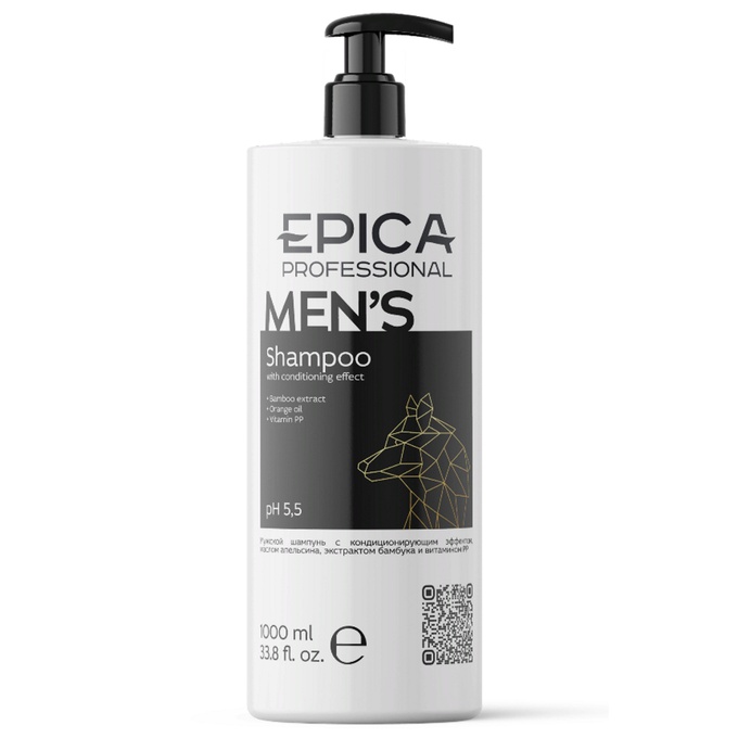 Шампунь Epica Professional Mens мужской с кондиционирующим эффектом для волос 1000 мл