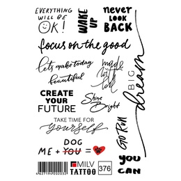 Татуировка Milv переводная для тела 376 Надписи