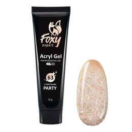 Акрил-гель Foxy Party G63 с блестками 15 г