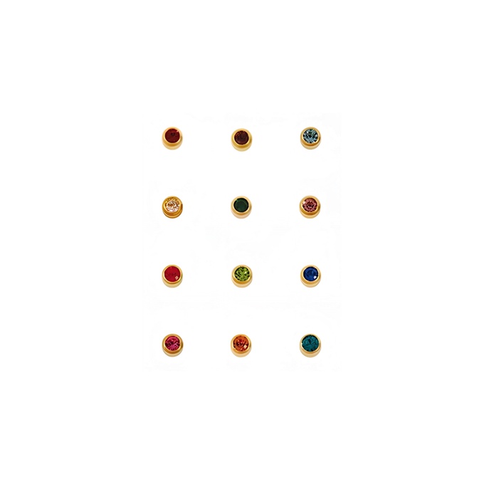 Набор серег Studex Гороскоп 12 цветов в одной упаковке в крапане большие с позолотой 12 шт