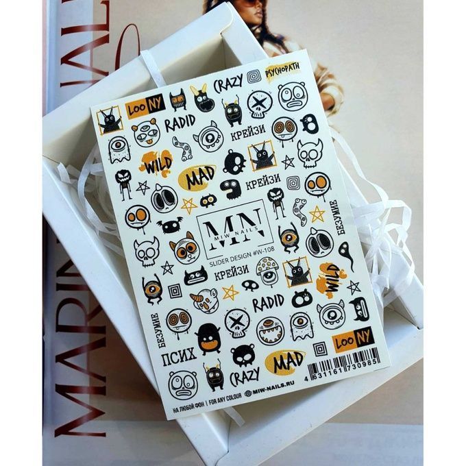 Слайдер-дизайн Miw Nails W-108 Crazy