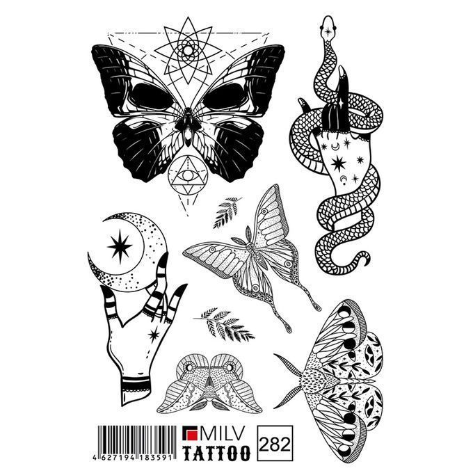 Татуировка Milv переводная для тела 282 Бабочки