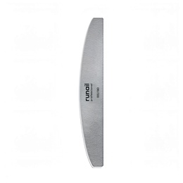 Пилка RuNail Expert для искусственных ногтей серая полукруглая 100/180