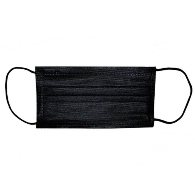 Маски Бриз 3-х слойные на резинке черные 10 шт