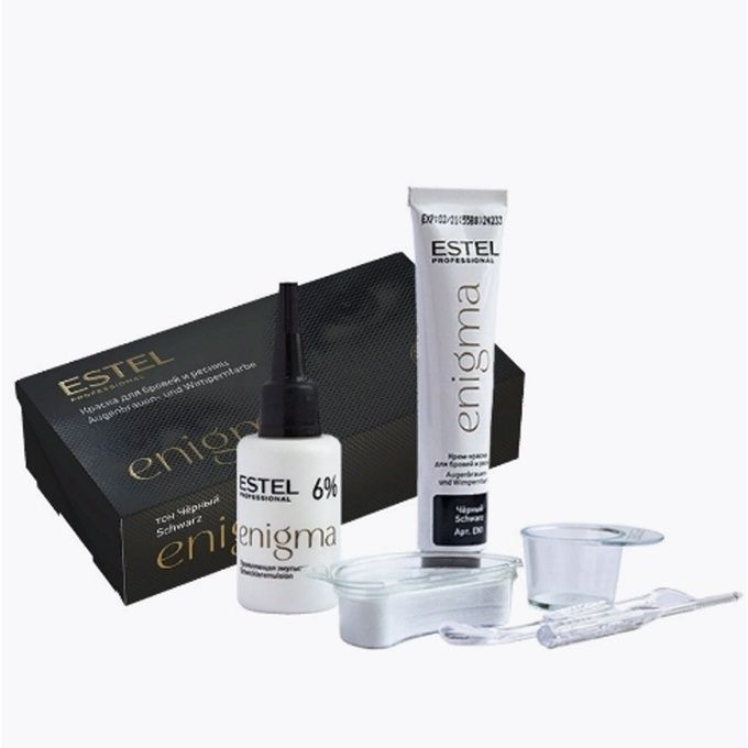 Краска Estel Enigma для бровей и ресниц черная 2*20мл