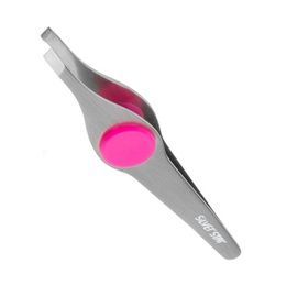 Пинцет Silver Star AT 9100 косой силиконовая вставка