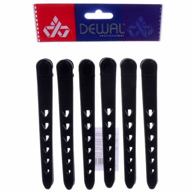 Зажим Dewal пластмассовый черный 11,8 см 6 шт